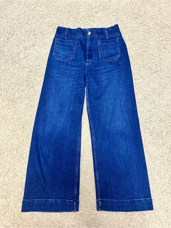 Pilcro Denim - Pilcro Wide-Leg Cropped Jeans in Deep Indigo